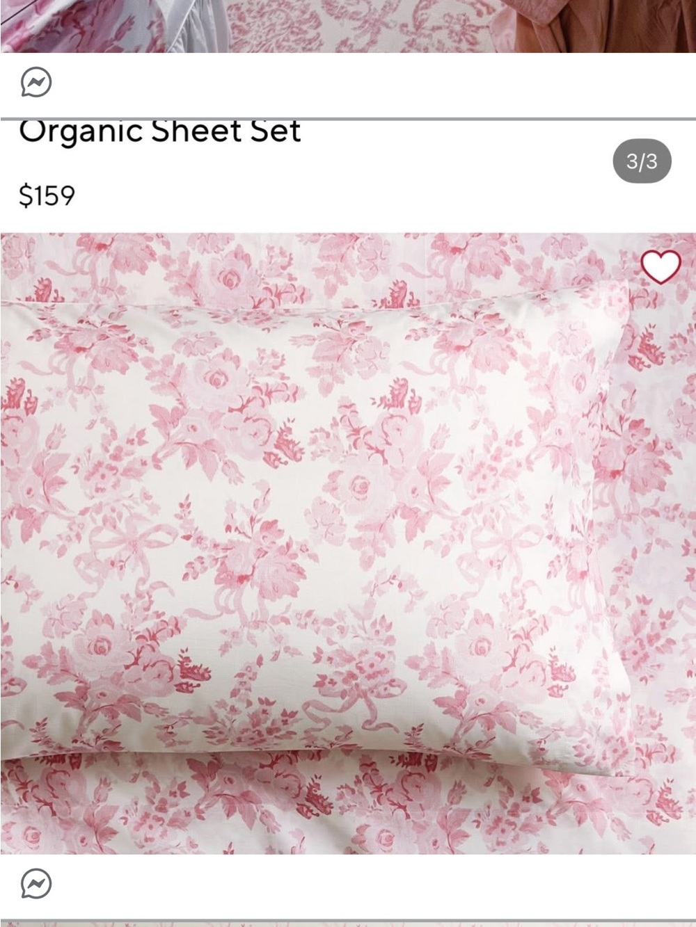 LoveShackFancy Pink Floral Organic two standard pillow cases